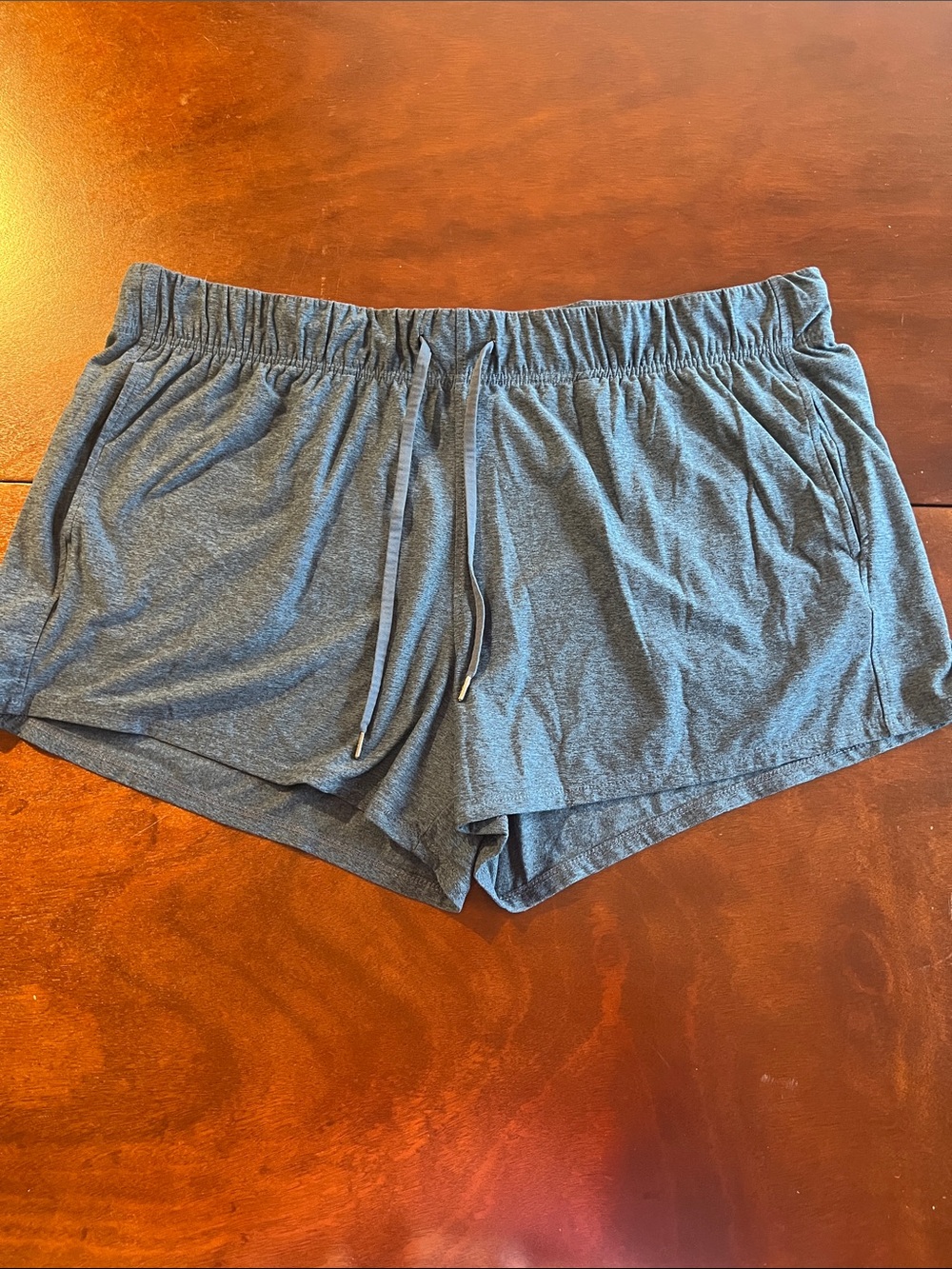 Athletic Works buttercore Women's Heather Slate Blue Drawstring Shorts